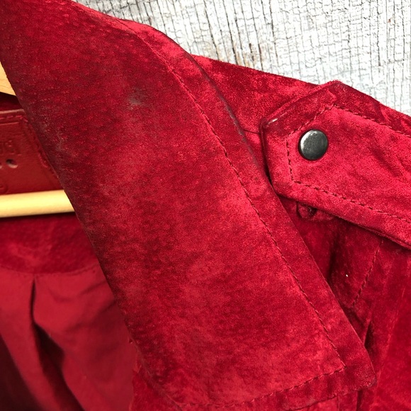 BLANK NYC Red suede leather moto jacket - Picture 5 of 5